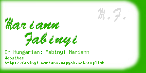 mariann fabinyi business card